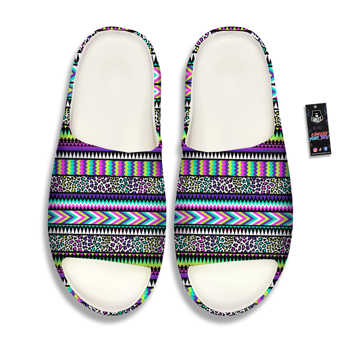 Navajo Tribal Colorful Leopard Print Sandals-grizzshop