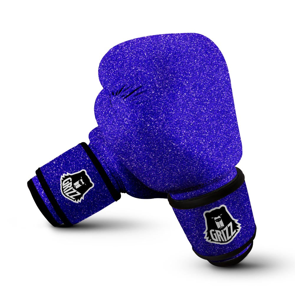 Navy Glitter Artwork Print Boxing Gloves-grizzshop