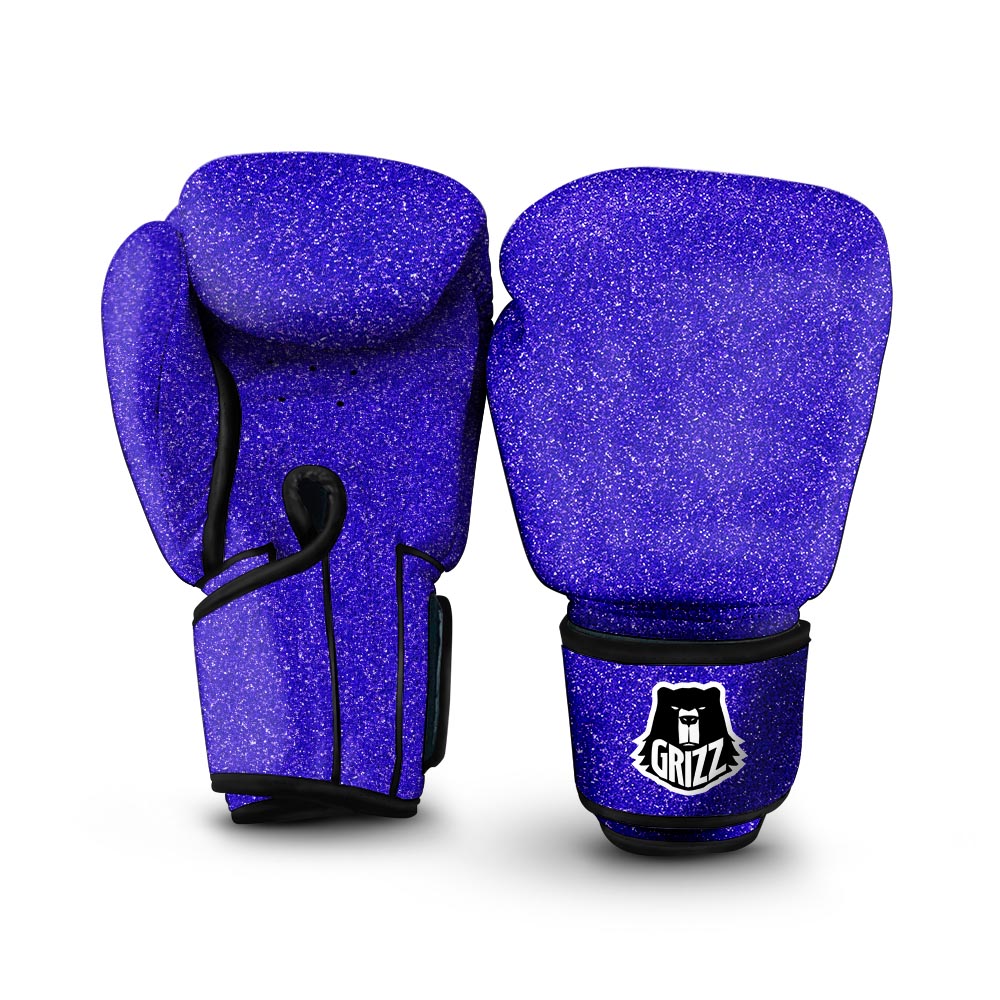 Navy Glitter Artwork Print Boxing Gloves-grizzshop