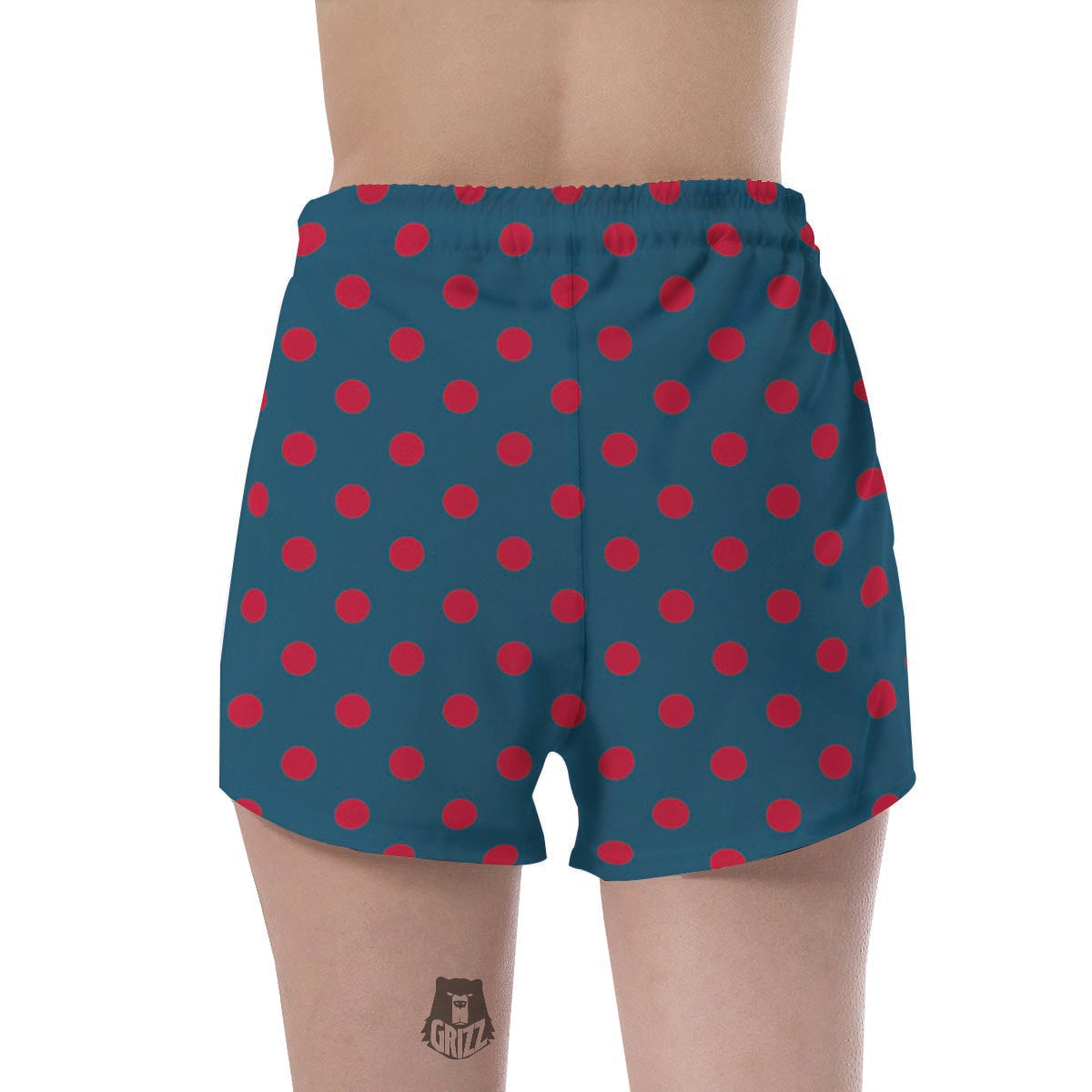Navy Polka Dot Women's Shorts-grizzshop