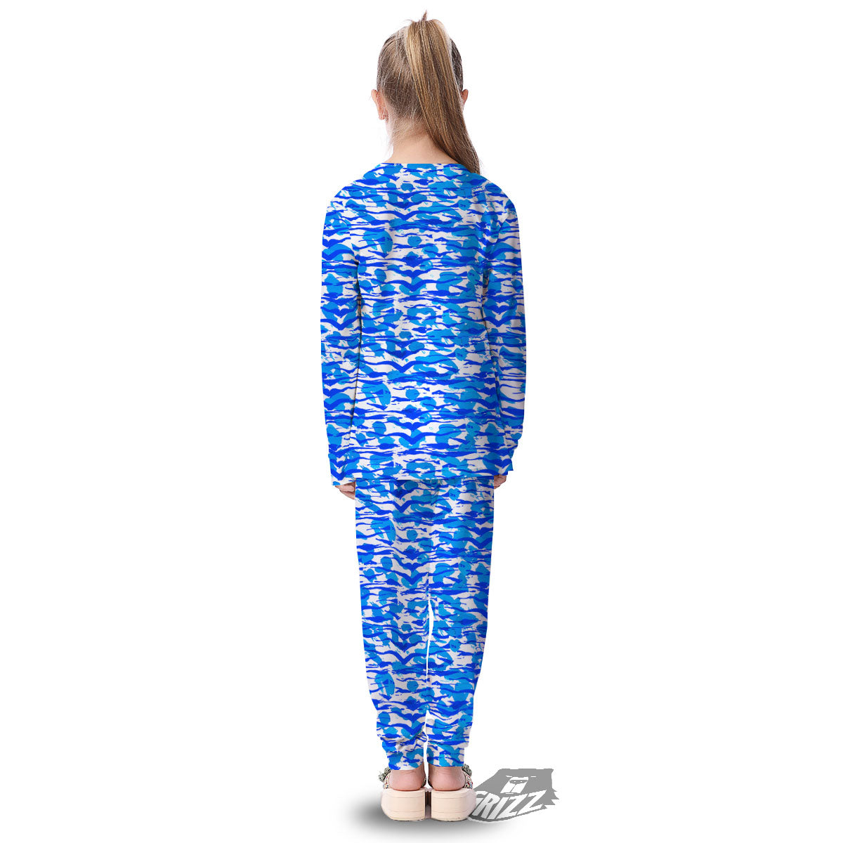 Navy Tiger Stripe Camouflage Seamless Print Pattern Kid's Pajamas-grizzshop
