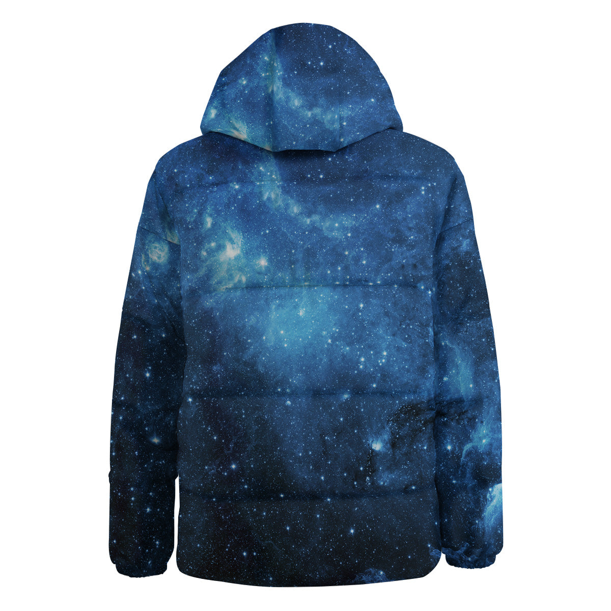 Nebula Galaxy Space Blue Light Print Down Jacket-grizzshop