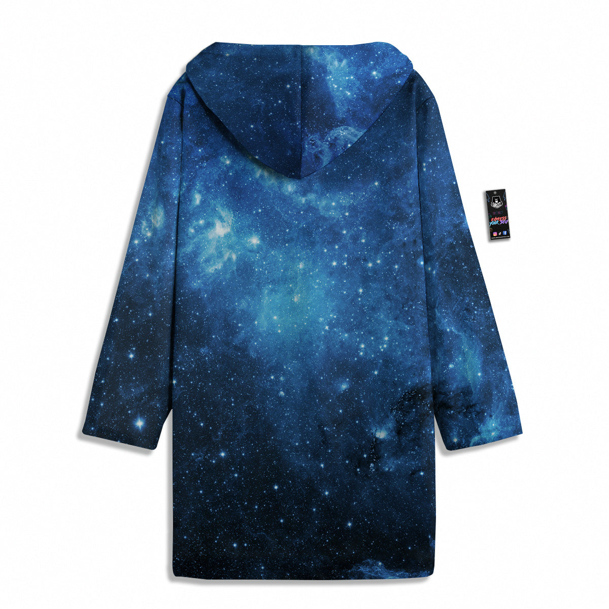 Nebula Galaxy Space Blue Light Print Men's Windbreaker Jacket-grizzshop