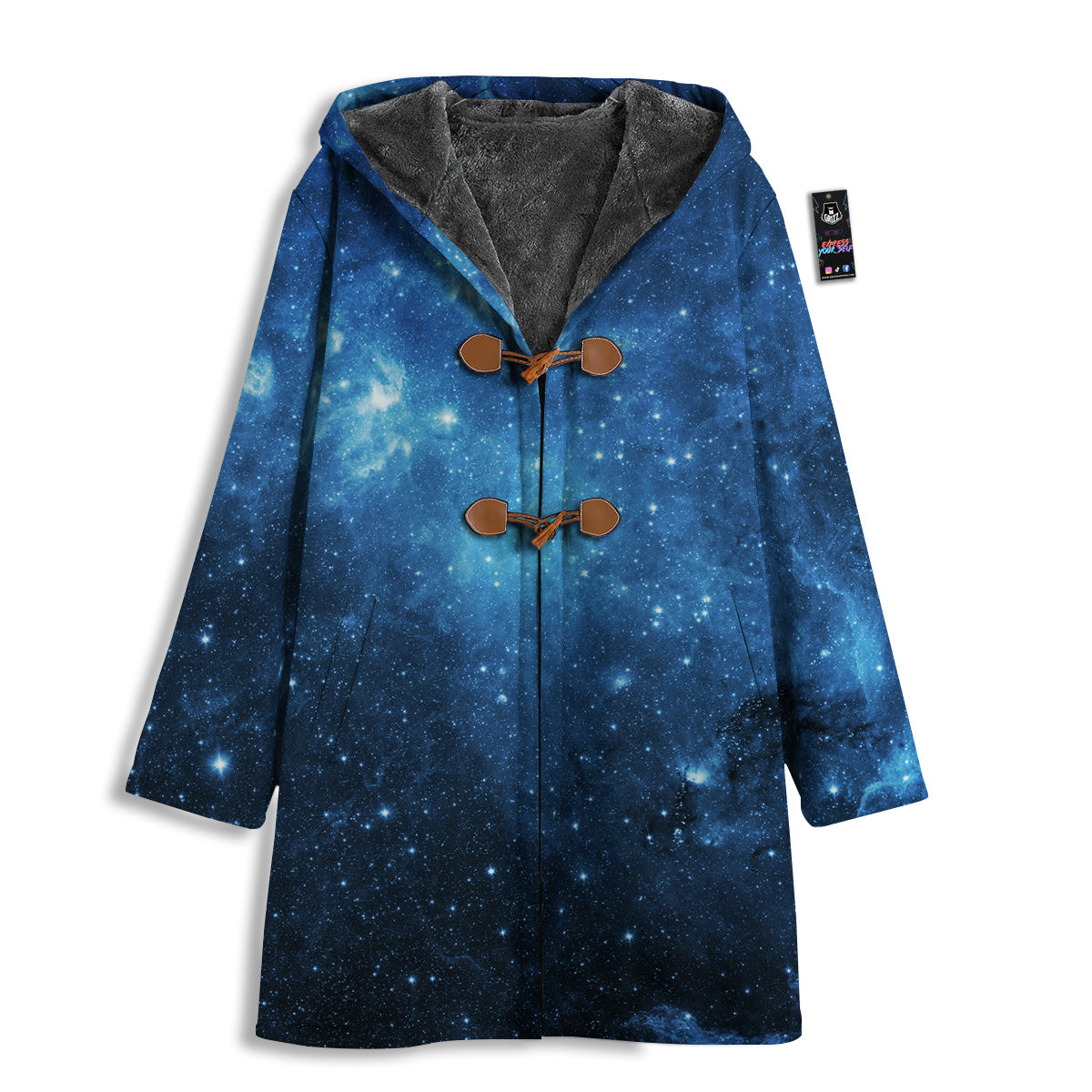 Nebula Galaxy Space Blue Light Print Men's Windbreaker Jacket-grizzshop