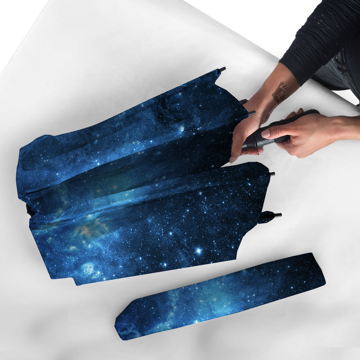 Nebula Galaxy Space Blue Light Print Umbrella-grizzshop