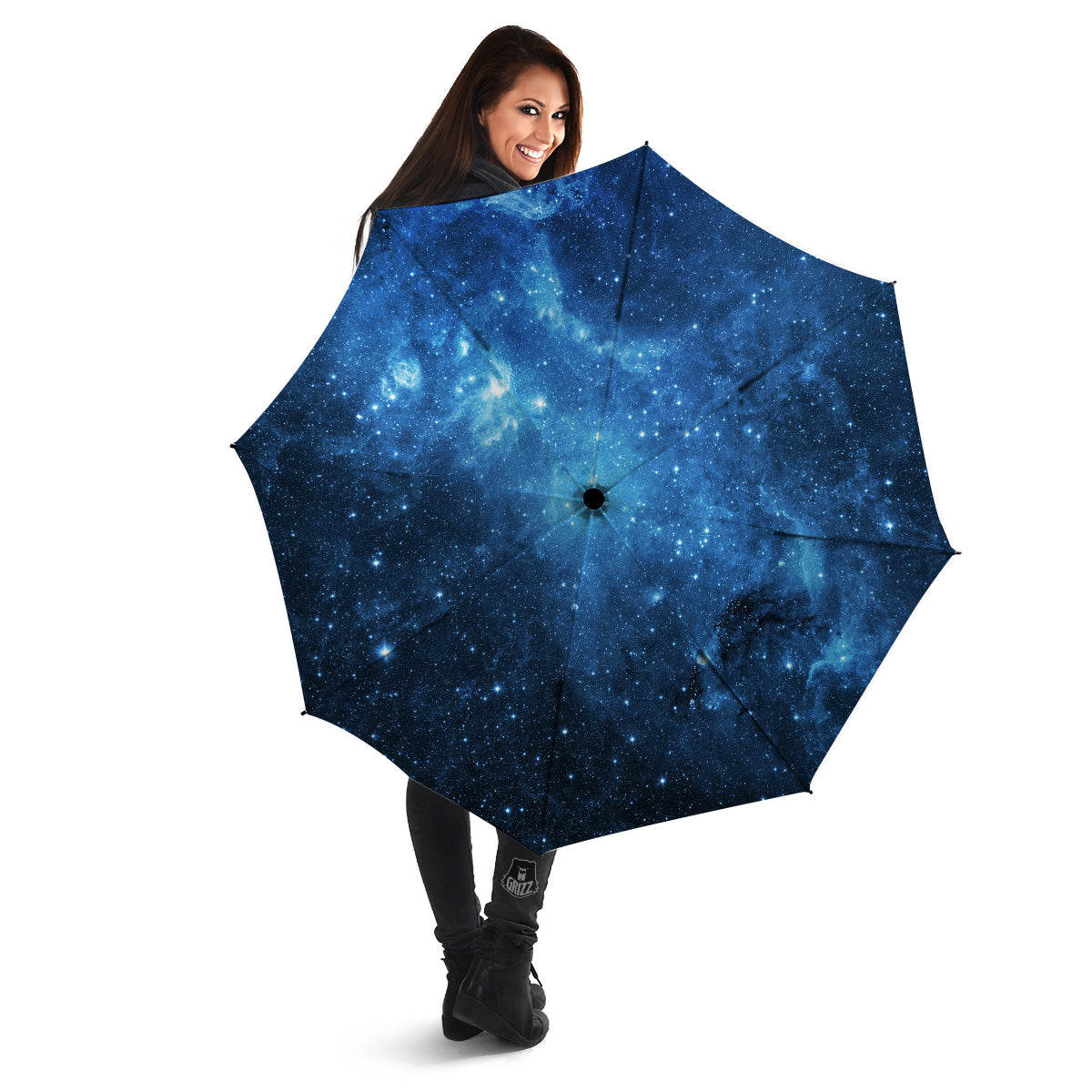 Nebula Galaxy Space Blue Light Print Umbrella-grizzshop