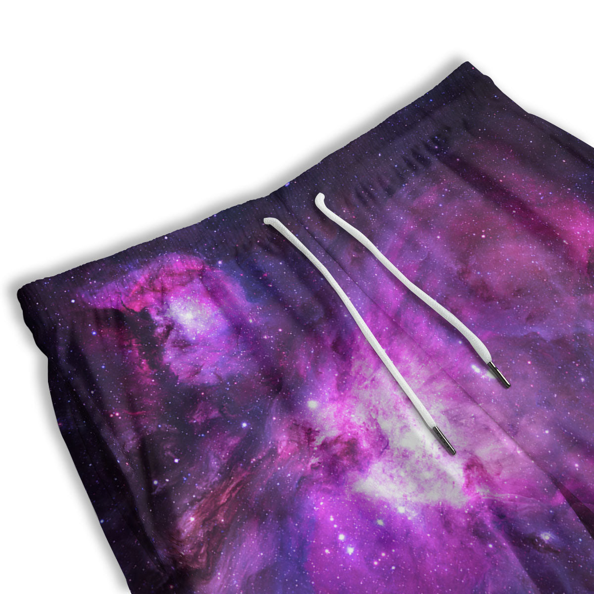 Nebula Galaxy Space Purple Stars Print Men's Athletic Shorts