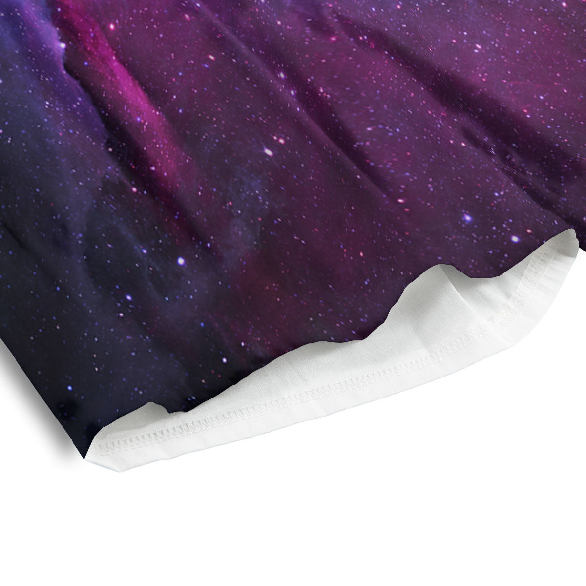 Nebula Galaxy Space Purple Stars Print Men's Athletic Shorts