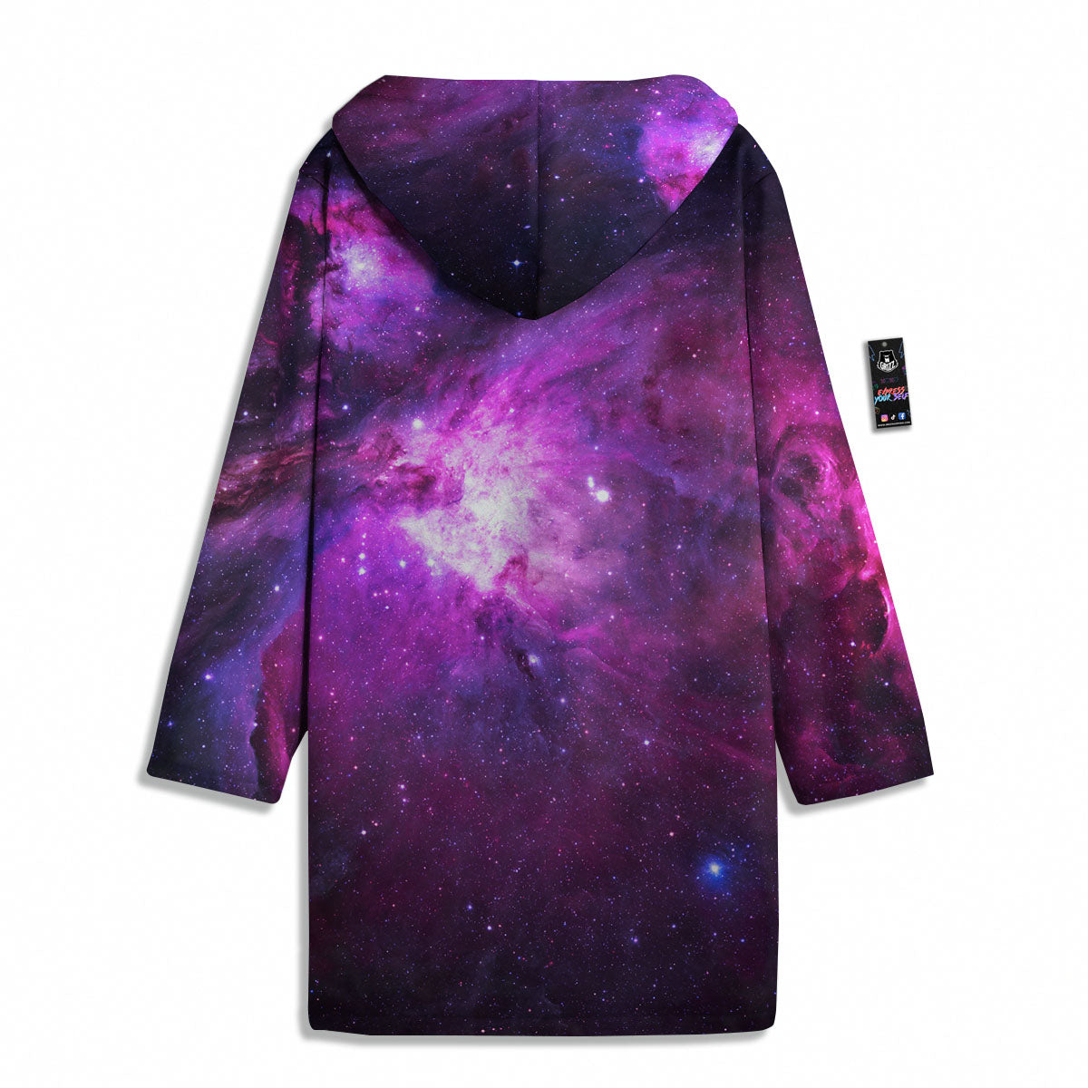 Nebula Galaxy Space Purple Stars Print Men's Windbreaker Jacket-grizzshop