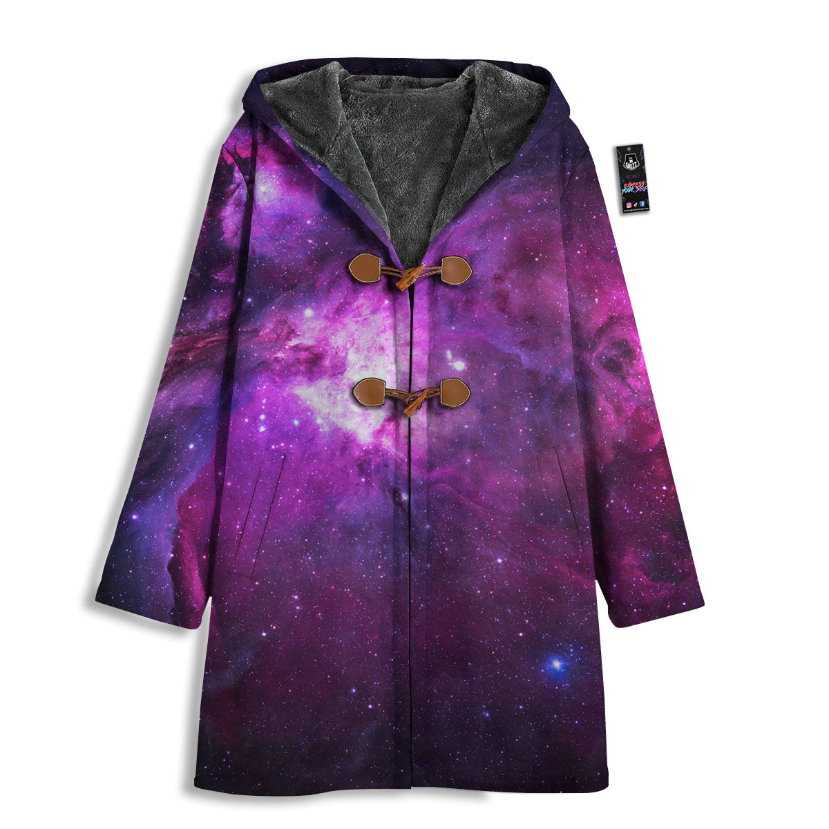 Nebula Galaxy Space Purple Stars Print Men's Windbreaker Jacket-grizzshop