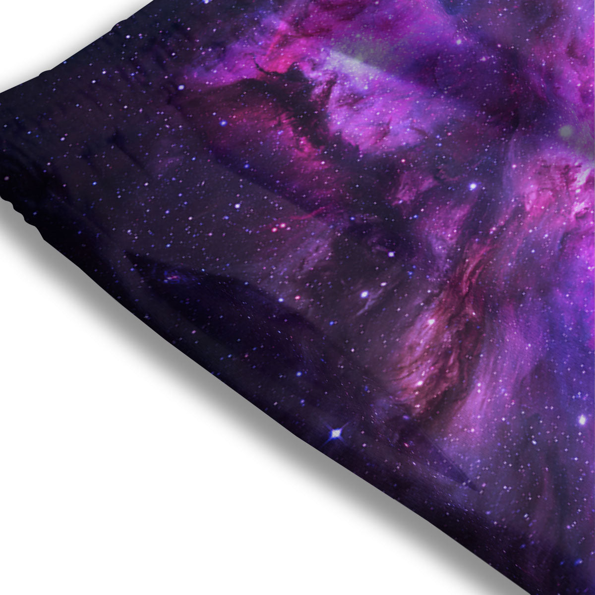 Nebula Galaxy Space Purple Stars Print Mesh Shorts
