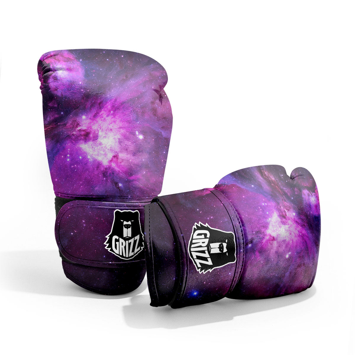 Nebula Galaxy Space Purple Stars Print Pro Boxing Glove