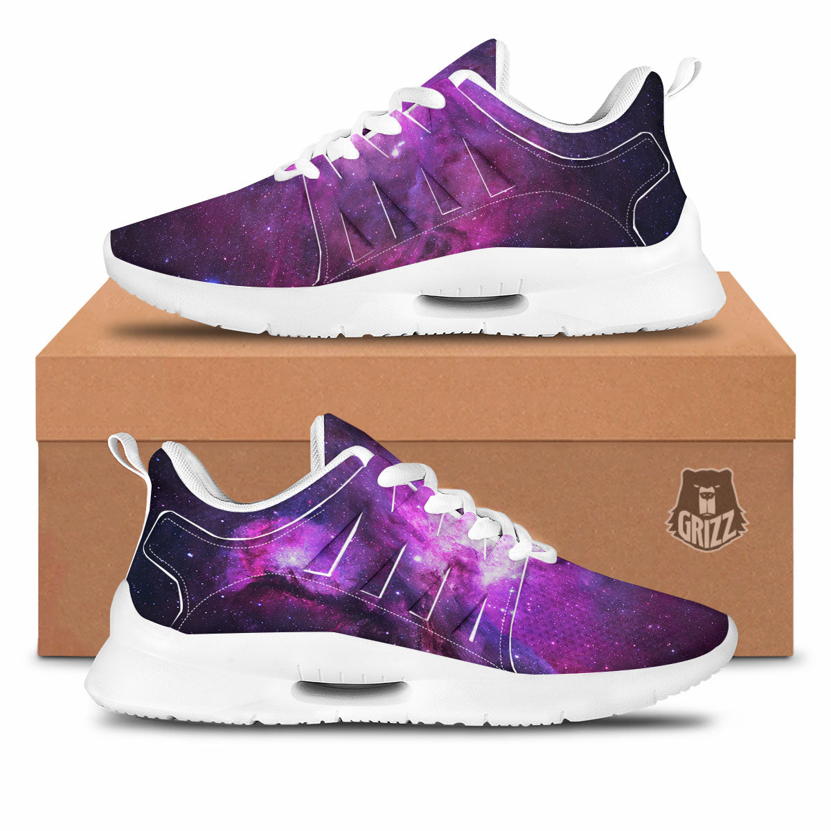 Nebula Galaxy Space Purple Stars Print Tennis Shoes-grizzshop