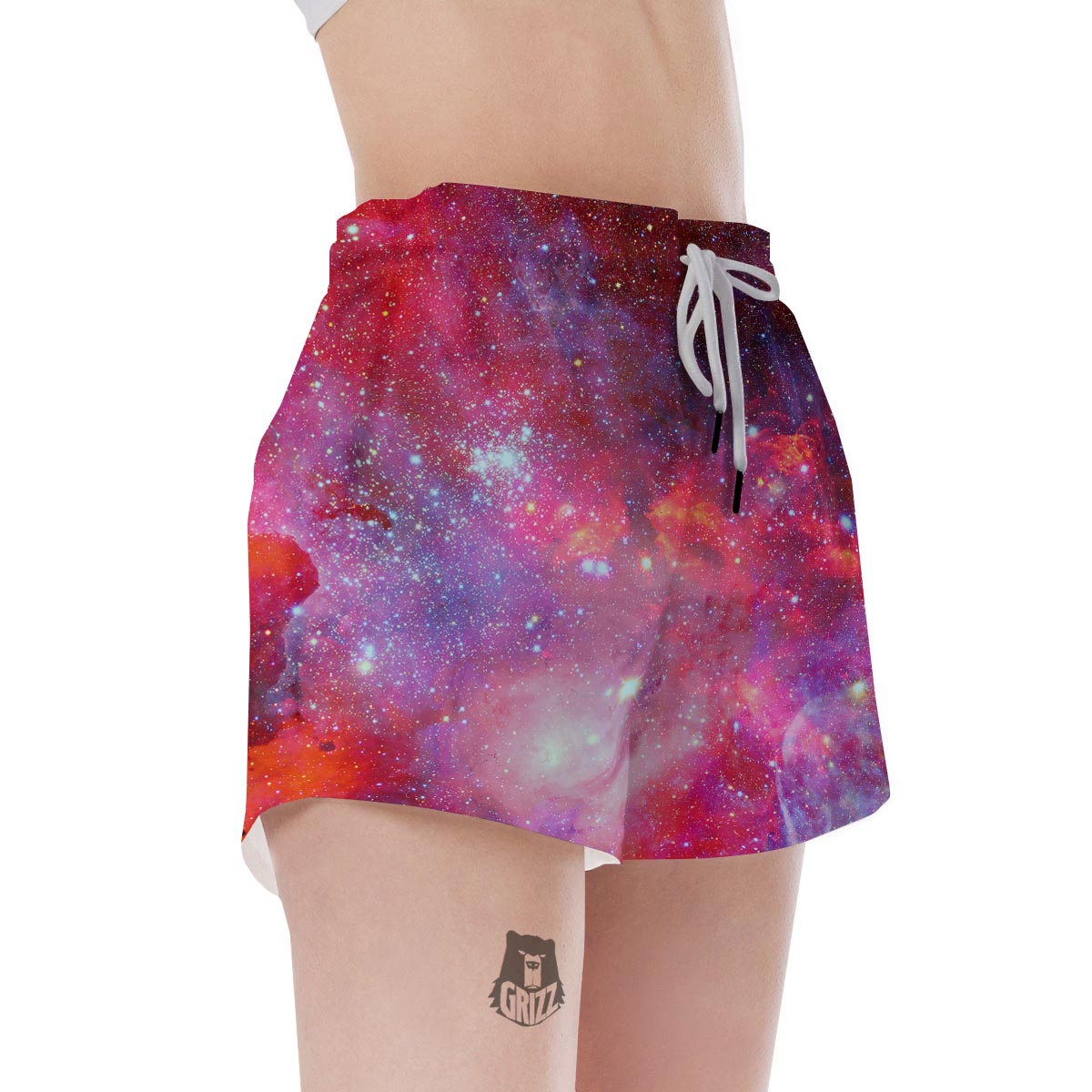 Nebula Red Galaxy Space Women's Shorts-grizzshop