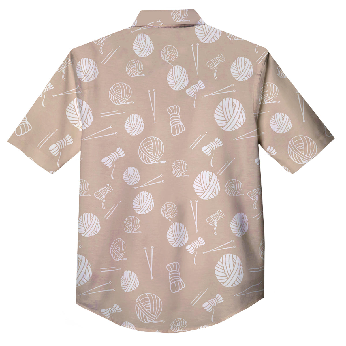 Needle And Yarn Print Pattern Button Up Shirt-grizzshop