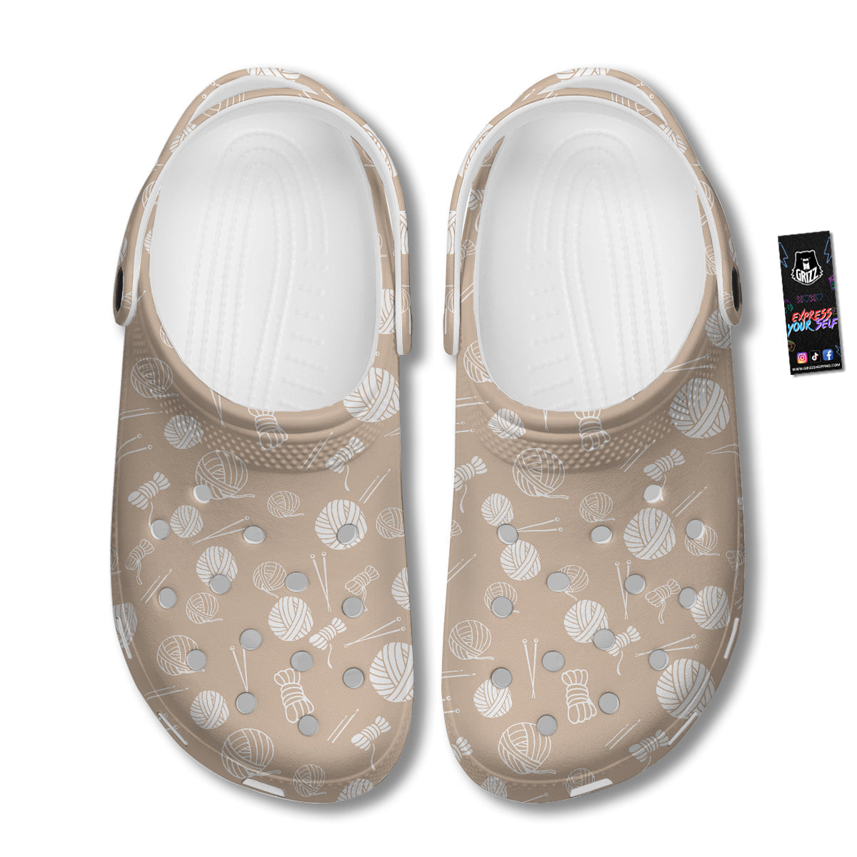 Needle And Yarn Print Pattern Clog-grizzshop