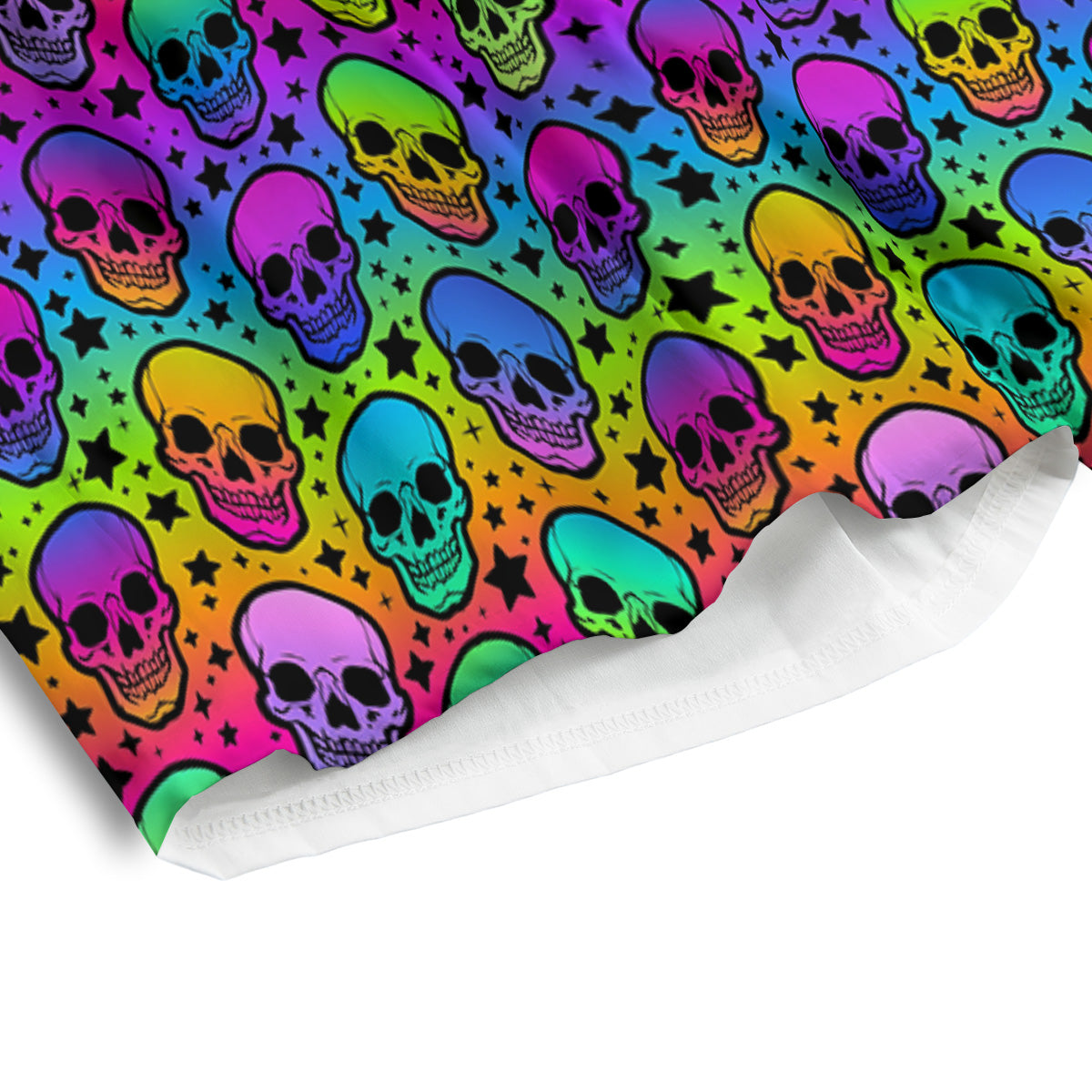 Neon Bright Human Skulls Print Pattern Men's Athletic Shorts