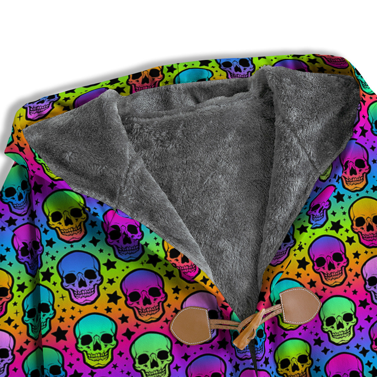 Neon Bright Human Skulls Print Pattern Men's Windbreaker Jacket-grizzshop