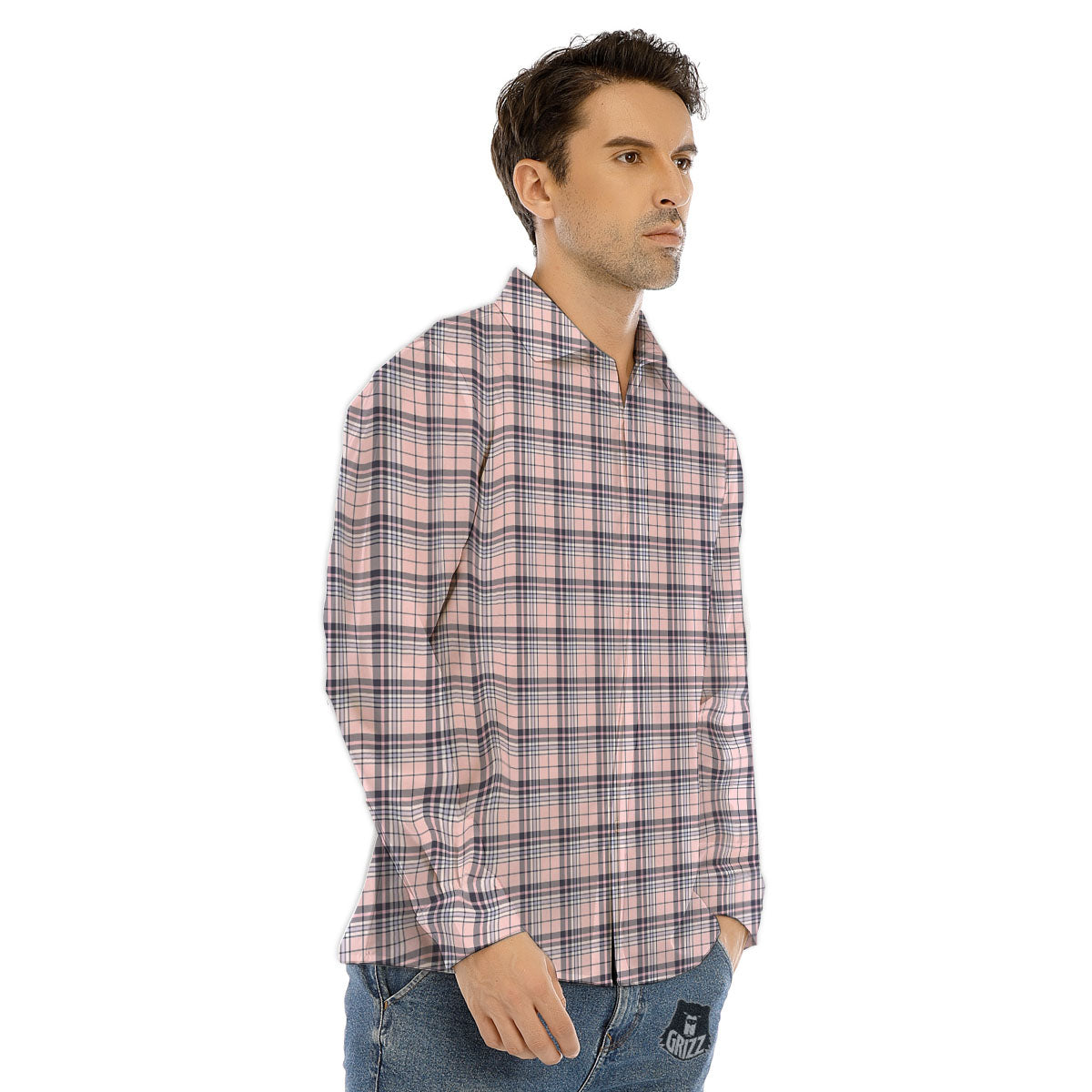 Neon Chess Pieces Print Pattern Men's Dress Shirts-grizzshop