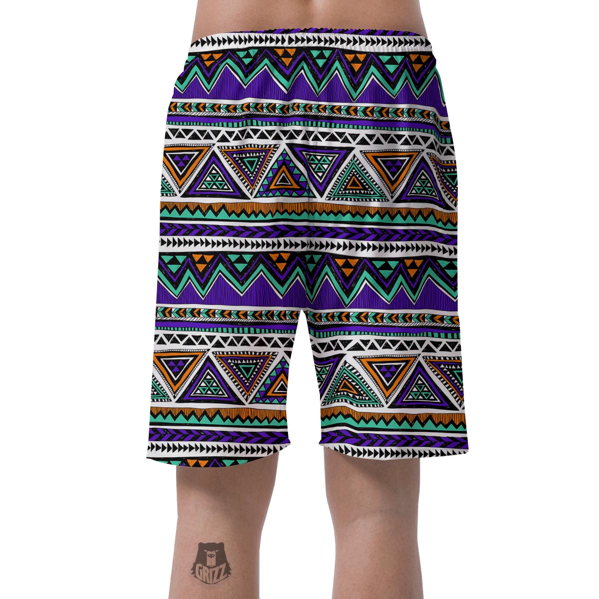 Neon Color Indian Aztec Doodle Men's Shorts-grizzshop