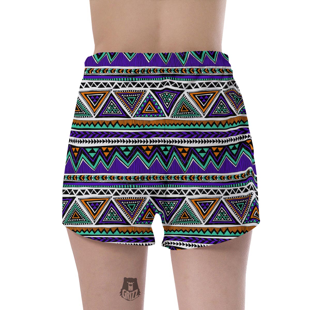 Neon Color Indian Aztec Doodle Women's Shorts-grizzshop