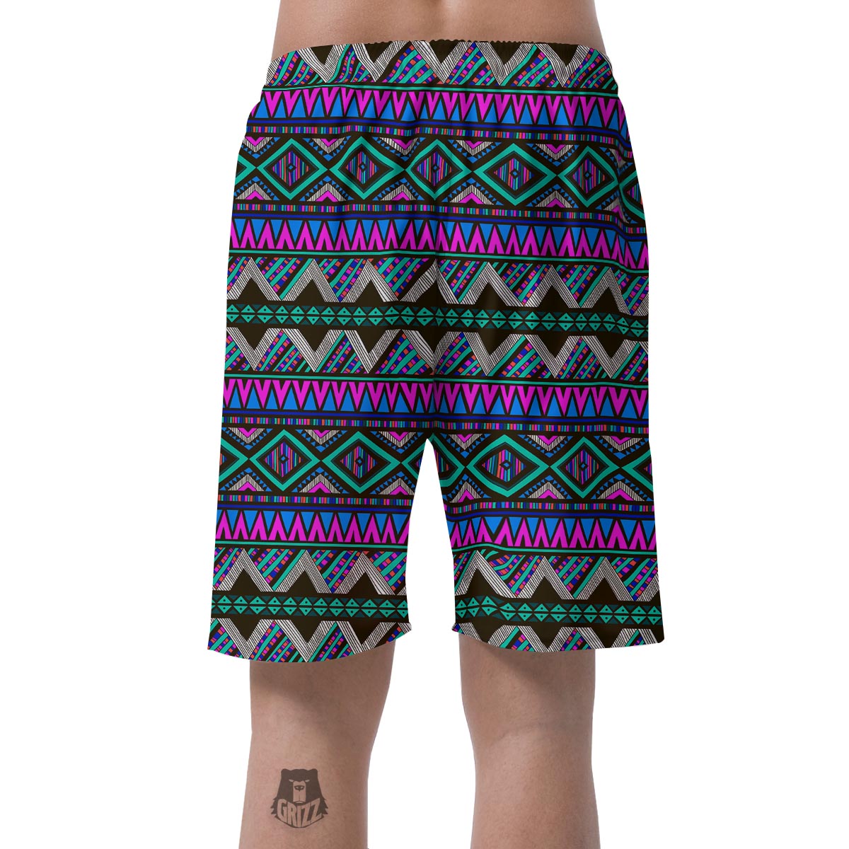 Neon Color Indian Aztec Trippy Men's Shorts-grizzshop