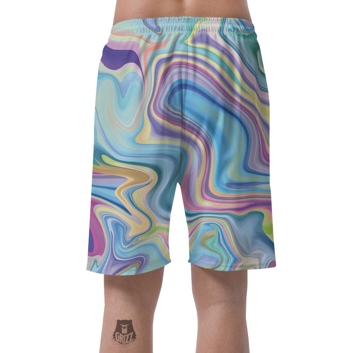 Neon Color Marble Men's Shorts-grizzshop