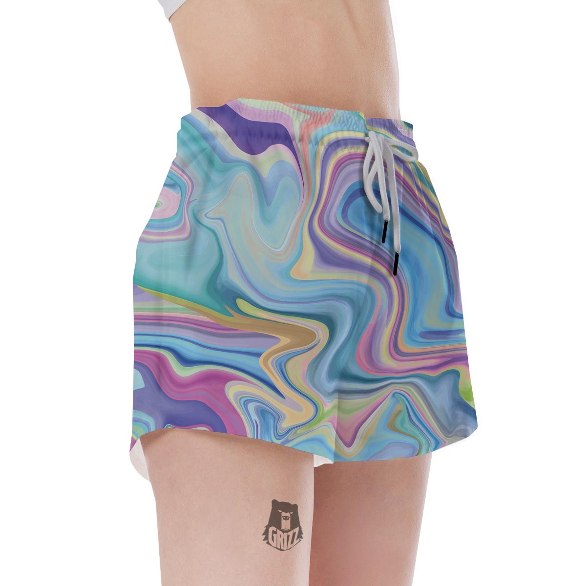 Neon Color Marble Women's Shorts-grizzshop