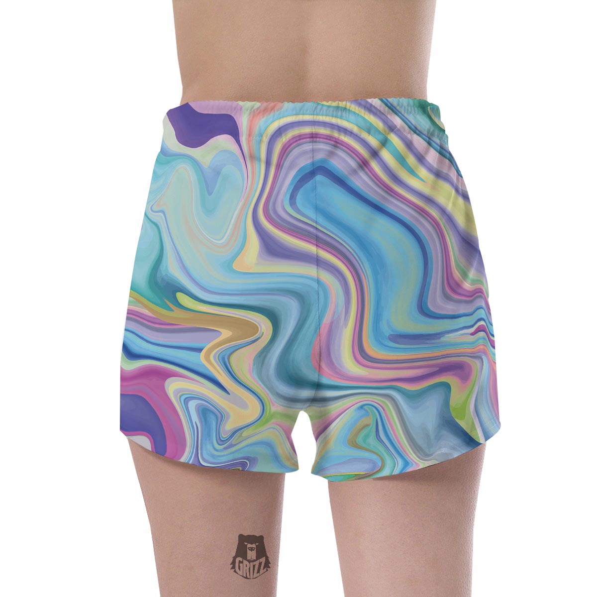Neon Color Marble Women's Shorts-grizzshop