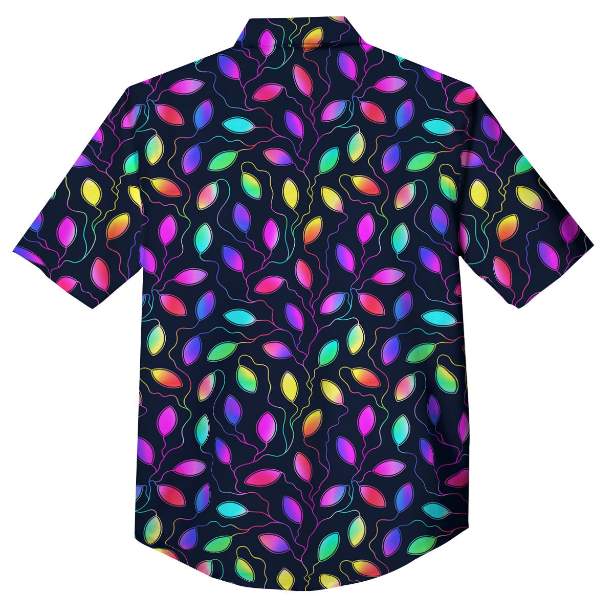 Neon Leaf Print Pattern Button Up Shirt-grizzshop