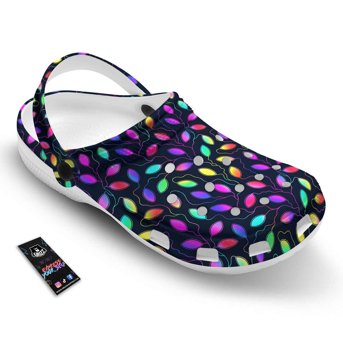 Neon Leaf Print Pattern Clog-grizzshop