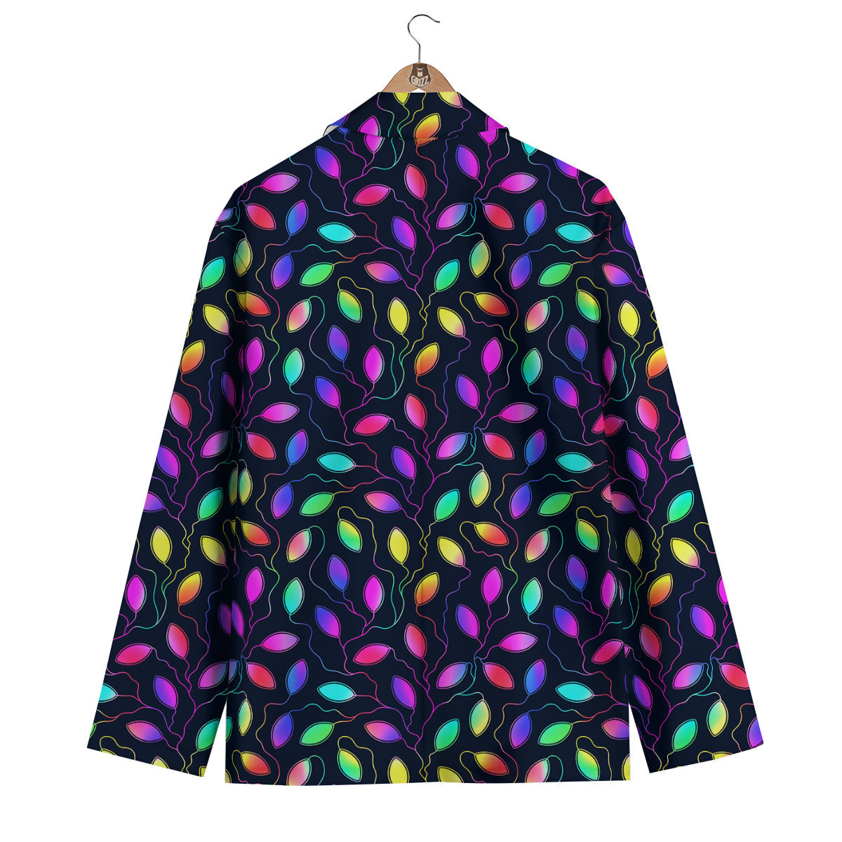 Neon Leaf Print Pattern Men's Blazer-grizzshop