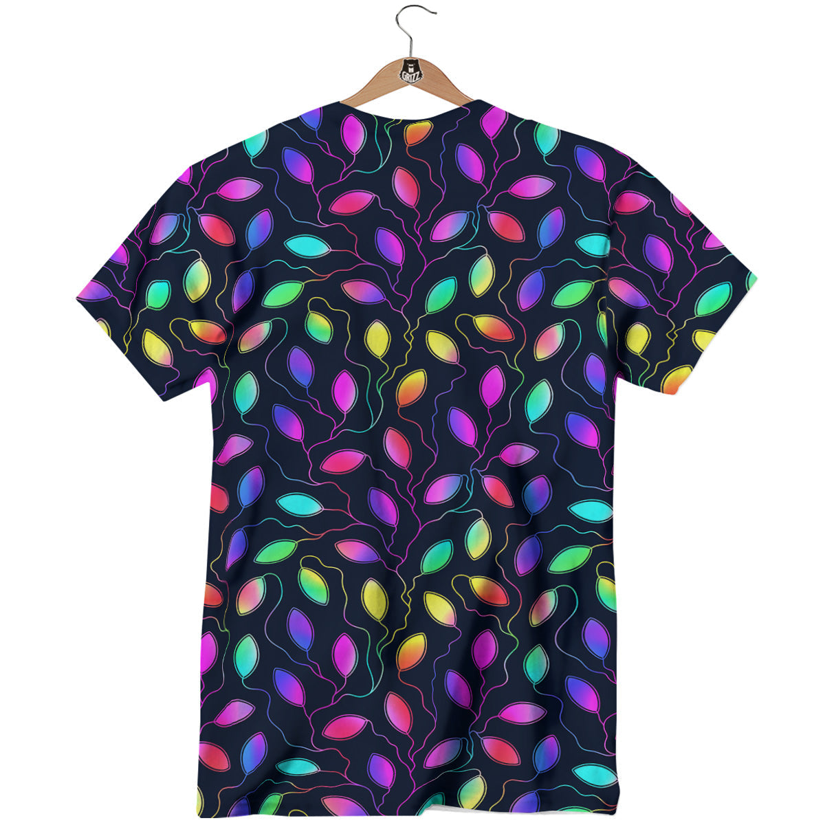 Neon Leaf Print Pattern T-Shirt-grizzshop