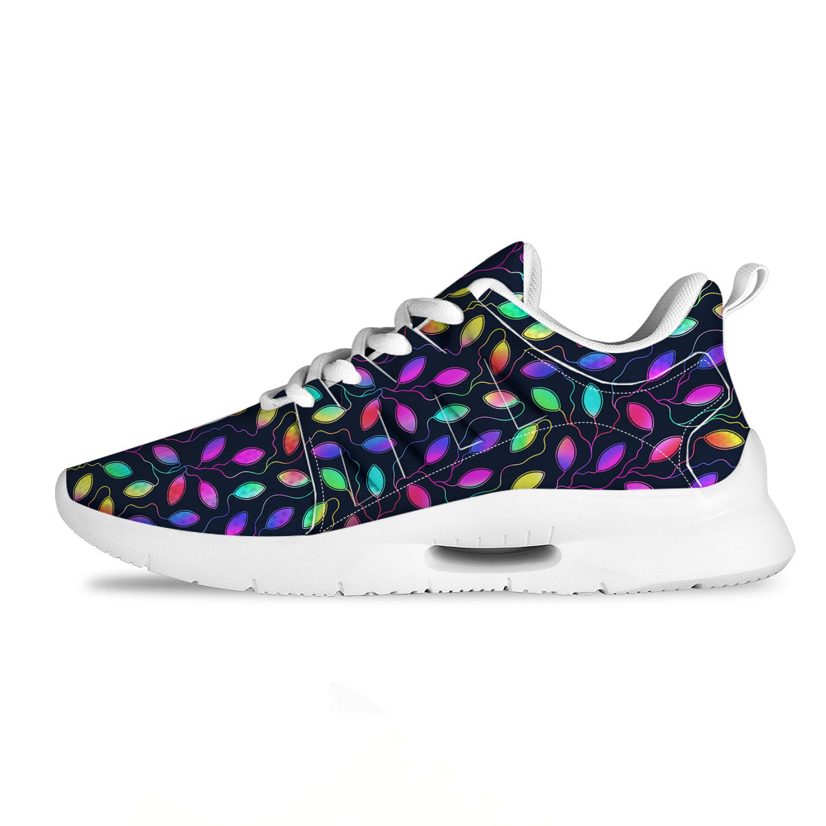 Neon Leaf Print Pattern Tennis Shoes-grizzshop
