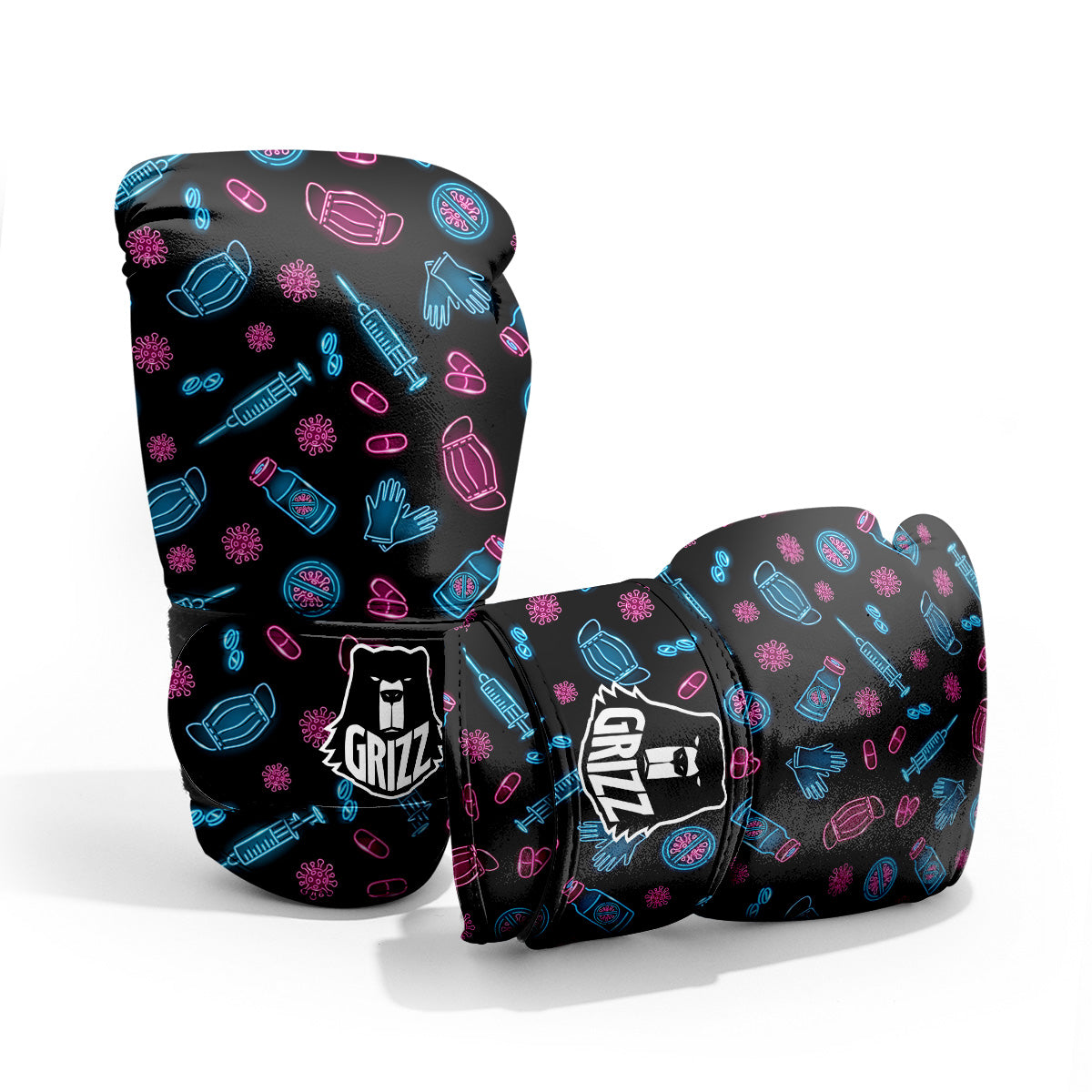 Neon Medical Equipment Print Pattern Pro Boxing Glove