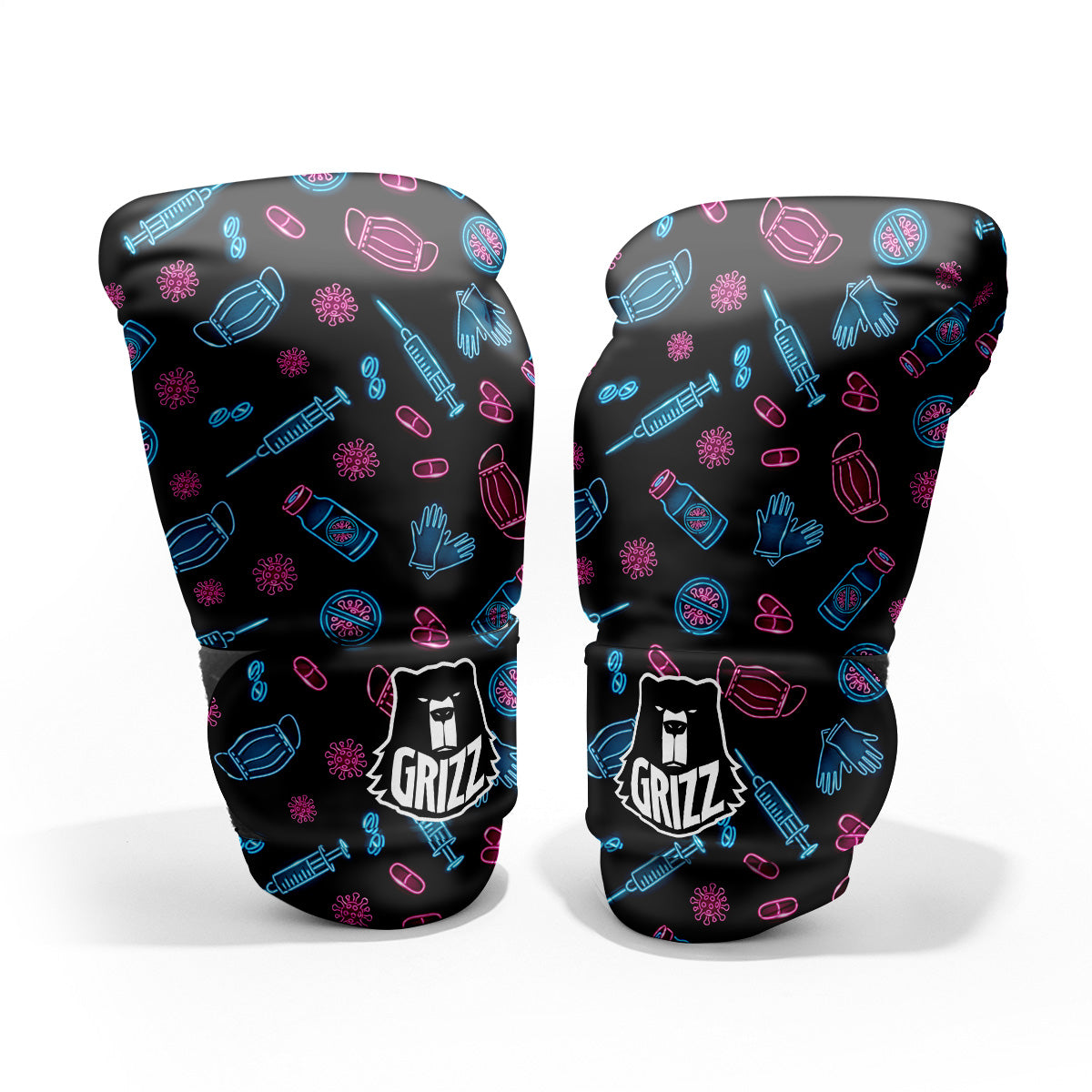 Neon Medical Equipment Print Pattern Pro Boxing Glove