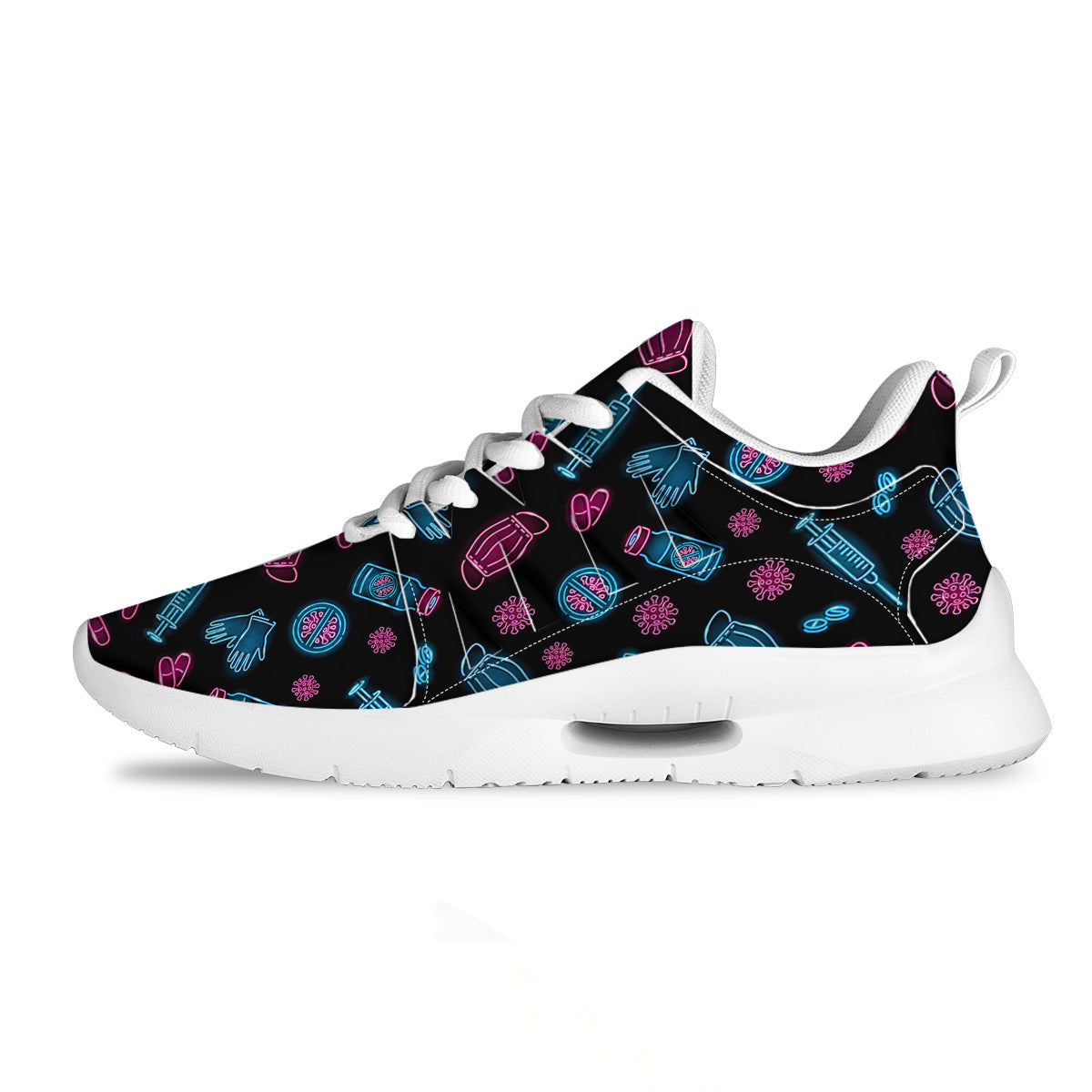 Neon Medical Equipment Print Pattern Tennis Shoes-grizzshop
