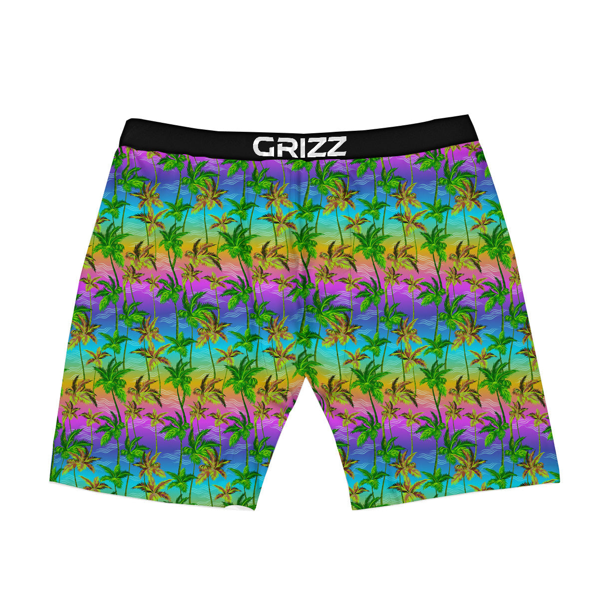 Neon Palm Tree Print Pattern Boxer Briefs-grizzshop