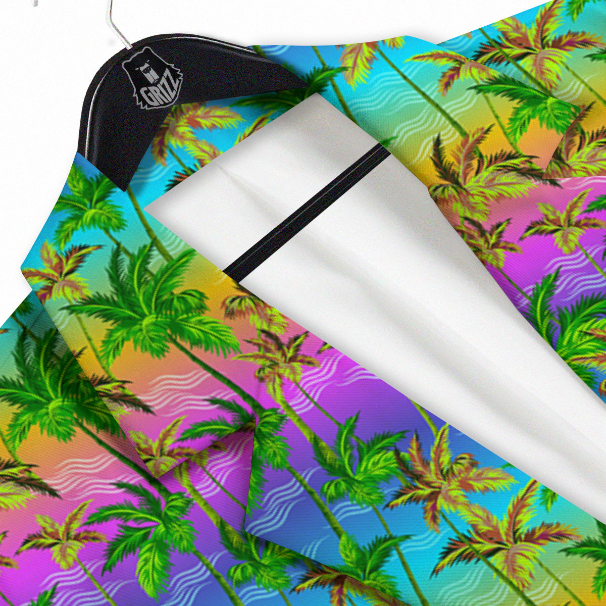 Neon Palm Tree Print Pattern Men's Sport Coat-grizzshop