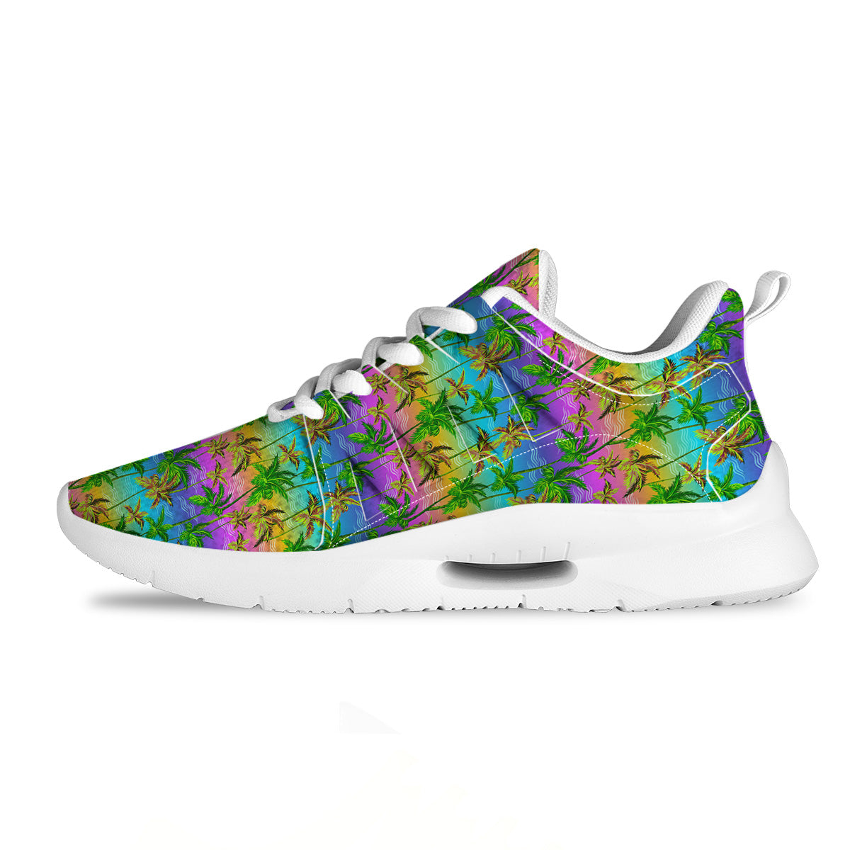 Neon Palm Tree Print Pattern Tennis Shoes-grizzshop