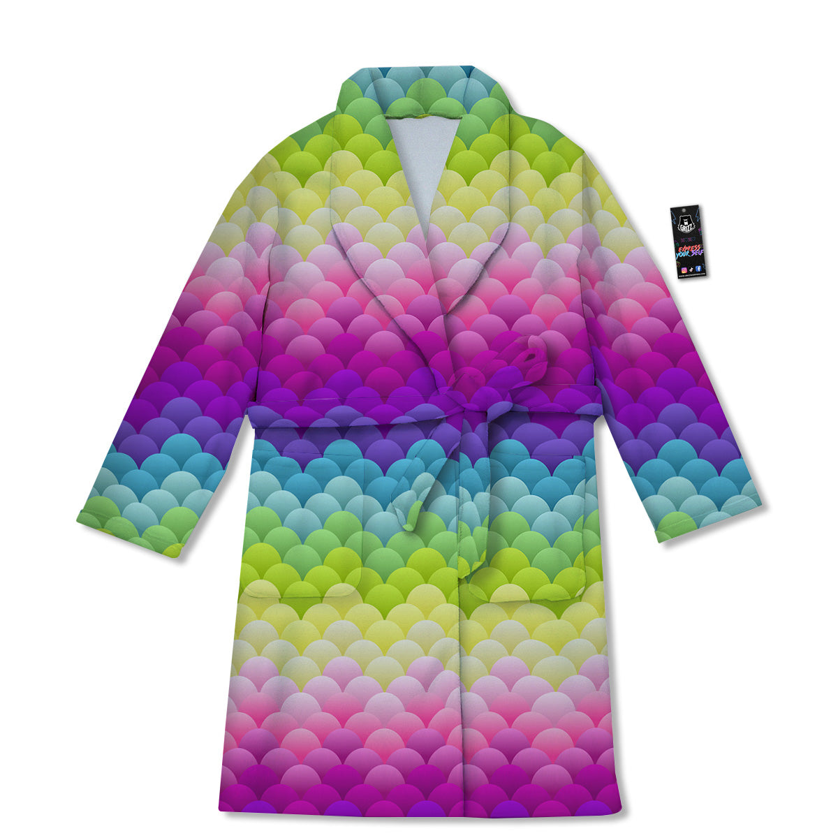 Neon Rainbow Light Blobs Print Pattern Bathrobe-grizzshop