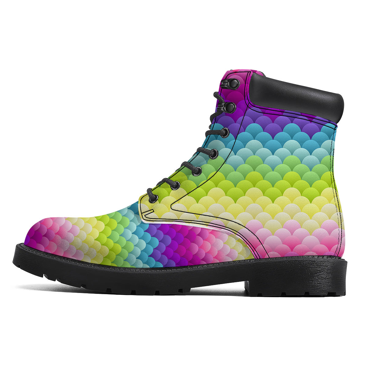 Neon Rainbow Light Blobs Print Pattern Boots-grizzshop
