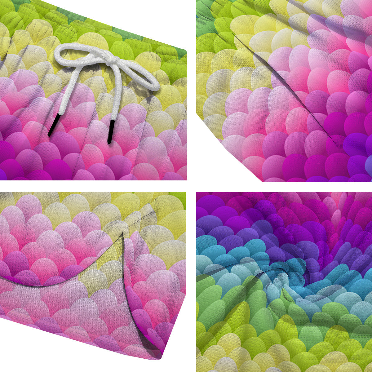 Neon Rainbow Light Blobs Print Pattern Men's Running Shorts-grizzshop