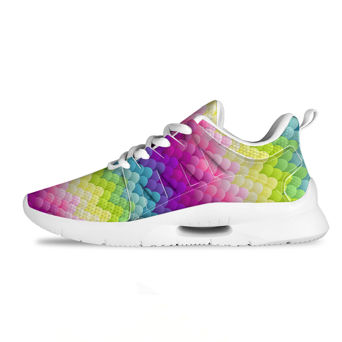Neon Rainbow Light Blobs Print Pattern Tennis Shoes-grizzshop