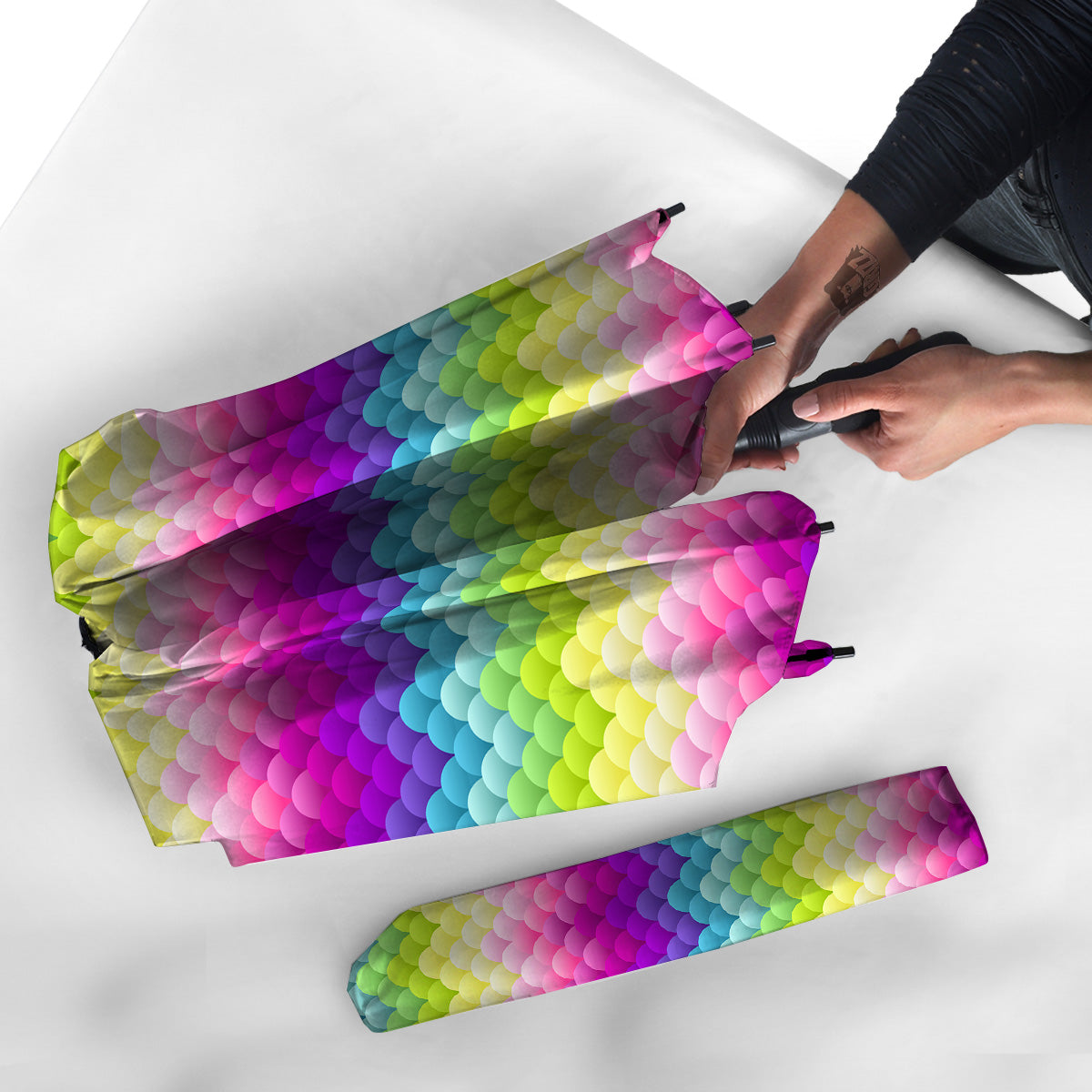 Neon Rainbow Light Blobs Print Pattern Umbrella-grizzshop