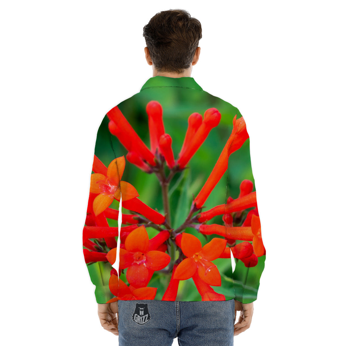 Neon Tropical Foliage And Leave Print Pattern Men's Dress Shirts-grizzshop