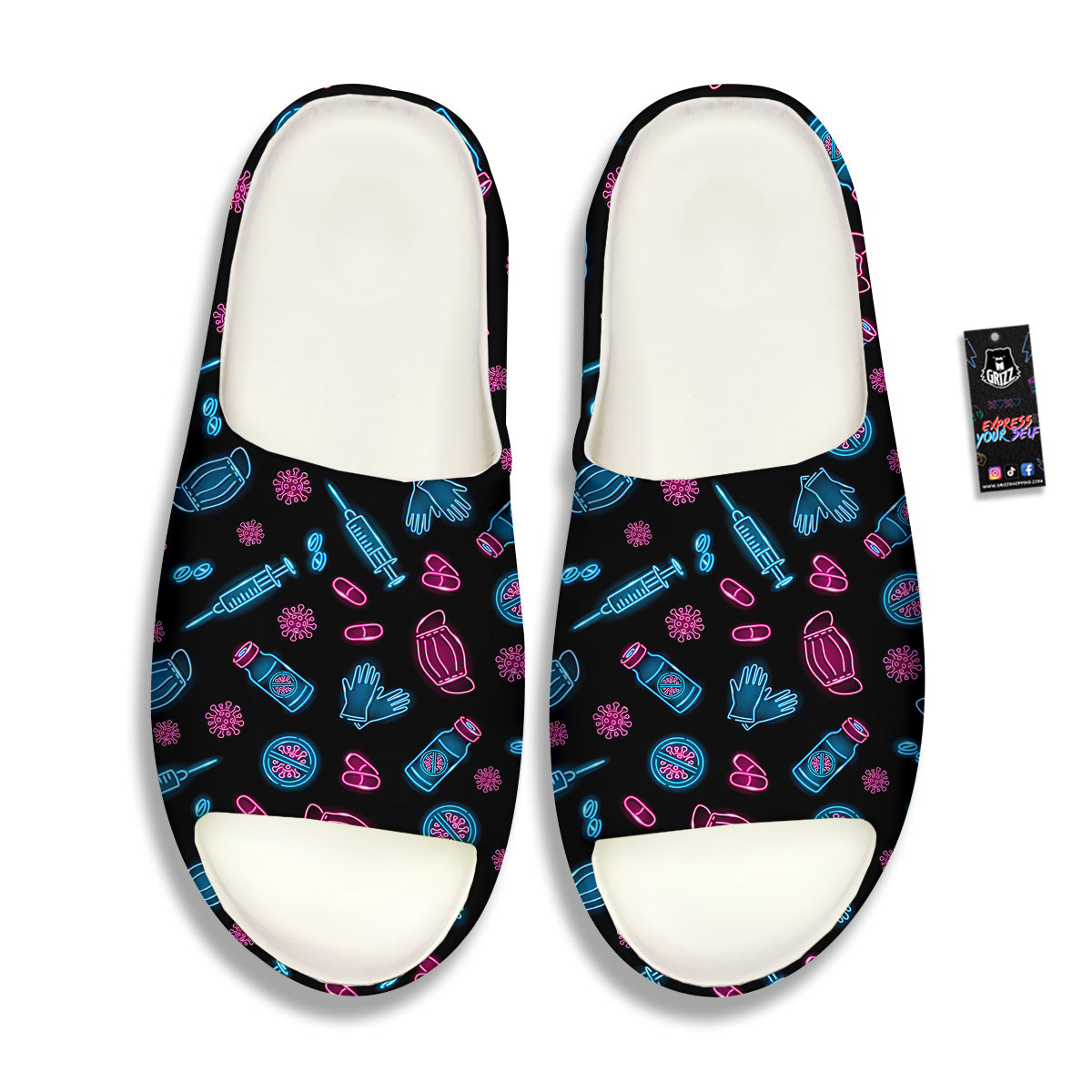 Neon Medical Equipment Print Pattern Sandals-grizzshop