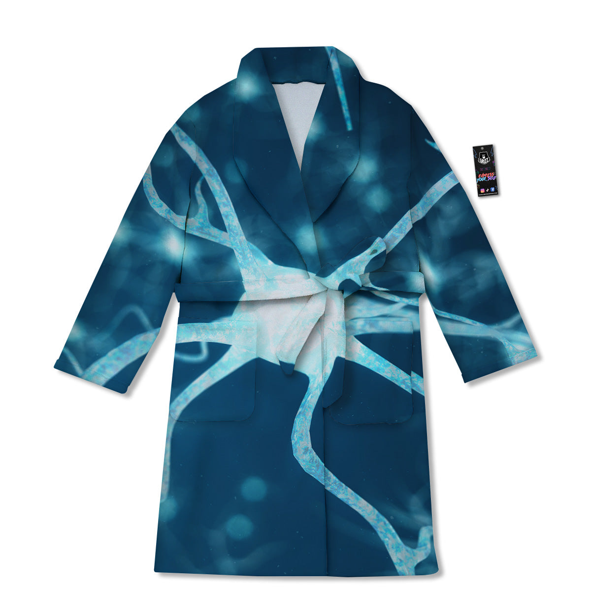 Neurons Inside The Brain Print Bathrobe-grizzshop