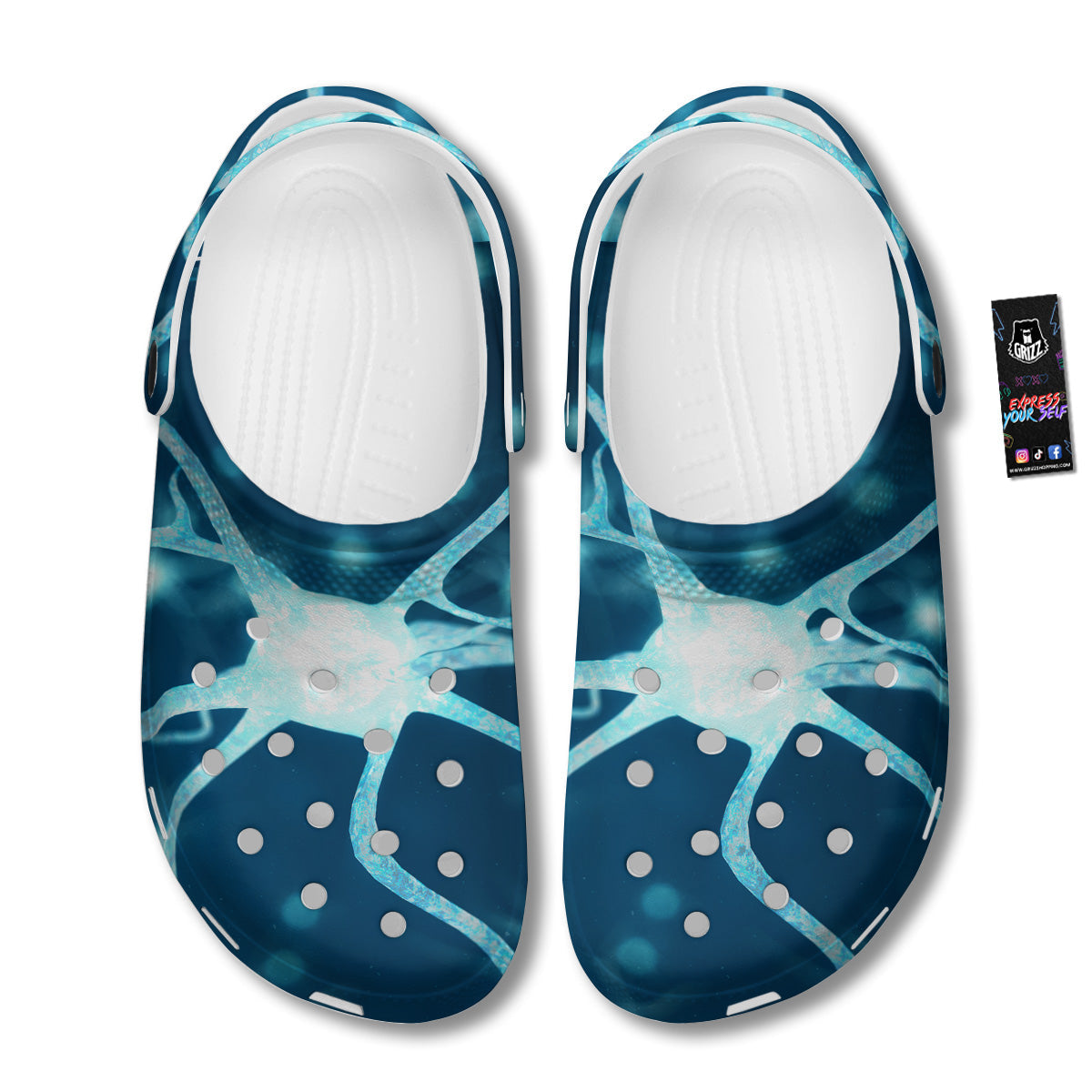 Neurons Inside The Brain Print Clog-grizzshop