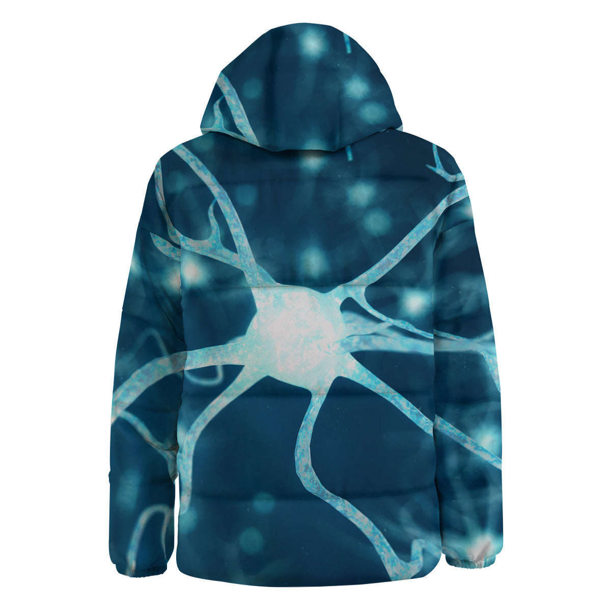 Neurons Inside The Brain Print Down Jacket-grizzshop